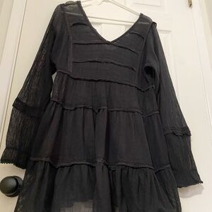 Free People Mesh Boho Women’s Black Dress.